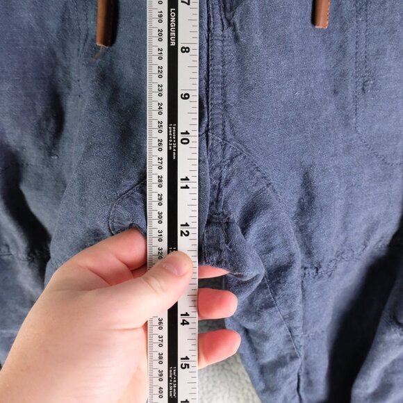 Projek Raw Shorts Mens Extra Large Blue Linen Blend Bermuda Long Drawstring - Picture 5 of 9